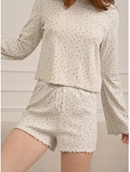 Женская пижама из трикотажа пуантель с вышивкой (Арт. 5257TQP)